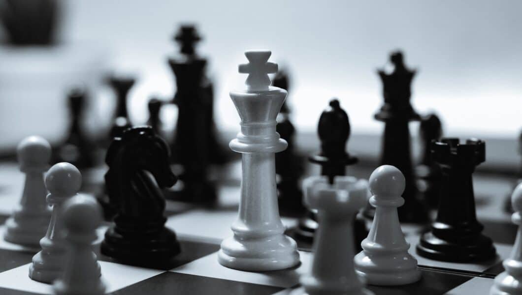 chess game analysis on a chess board