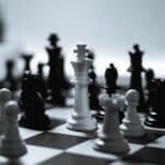 chess game analysis on a chess board